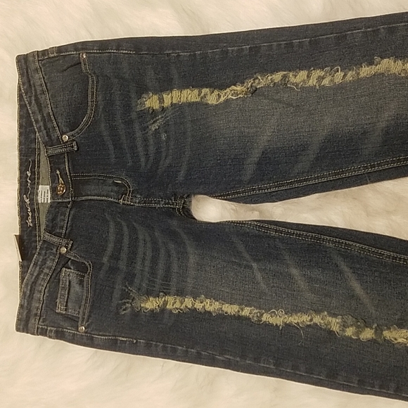 TOUCH ME BLUE  DESTROYED SKINNY JEANS - Picture 4 of 5